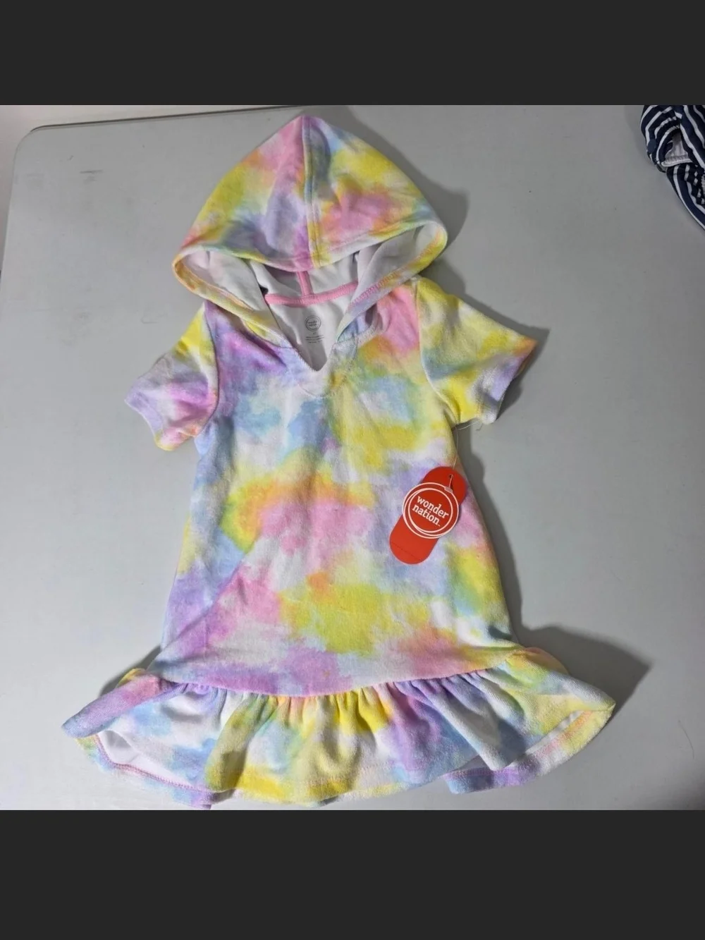 wonder nation Pastel Tie-Dye Hooded Cover-up Dress - Pink, Blue, Purple, Yellow
